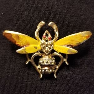 Vintage Enamel Bee Brooch